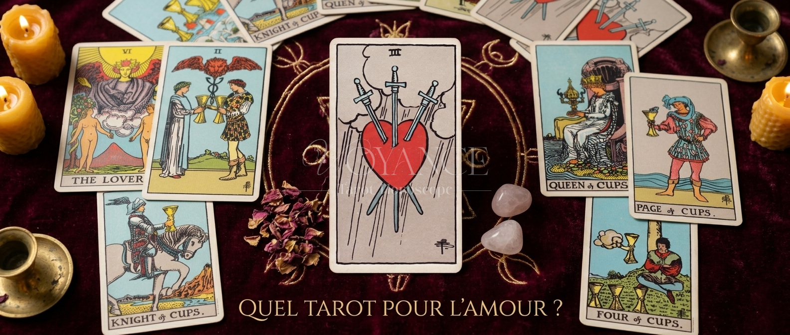 Tirage de tarot pour l'amour — les cartes du cœur et des Coupes